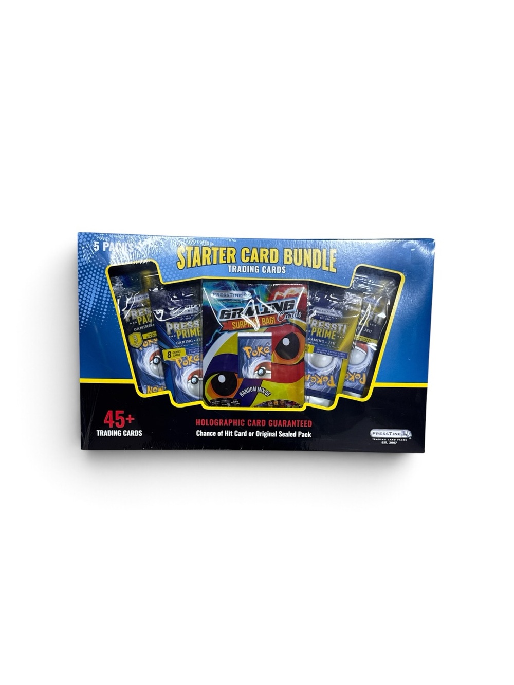 Sealed Presstine Pokémon Starter Card Bundle 5 Packs 45+ Trading Cards